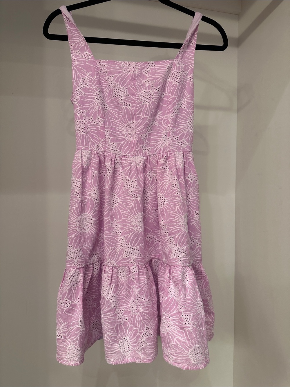 Pink Lily small Lavender Eyelet Floral Sundress .  Like new